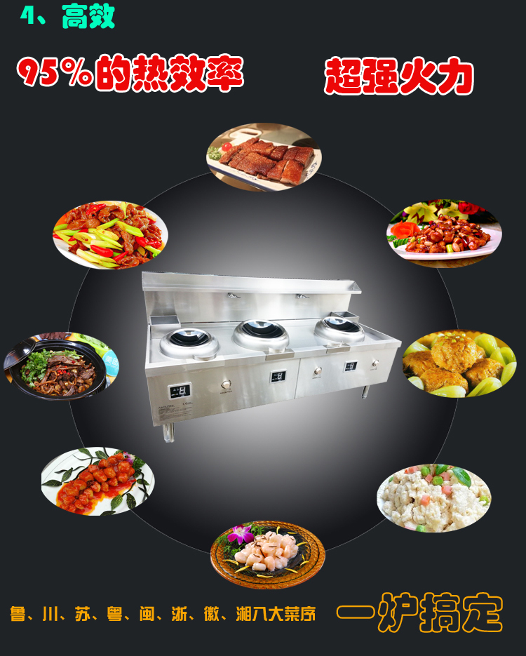 電磁三頭小炒爐
