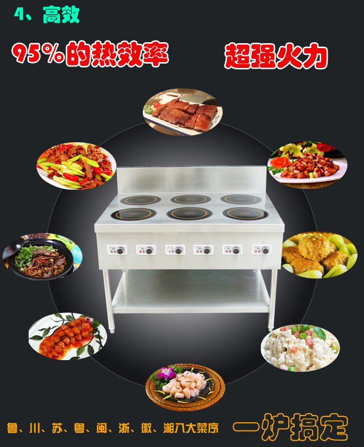 PT303×6六頭電磁煲仔爐